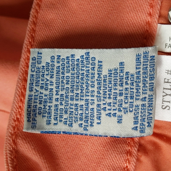 Royalty Double Button Ankle Cropped Pants 8 Orange Peach - Picture 7 of 16